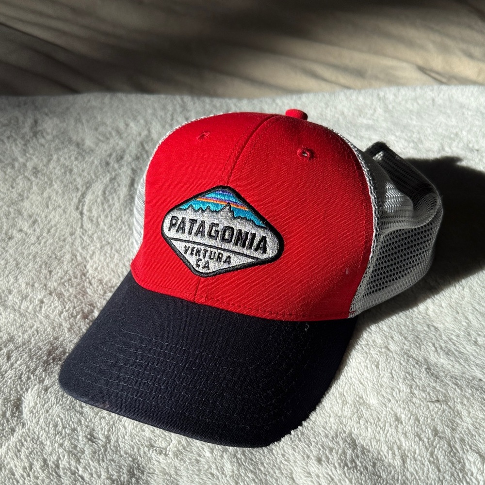 Patagonia Red and Black Mesh Cap